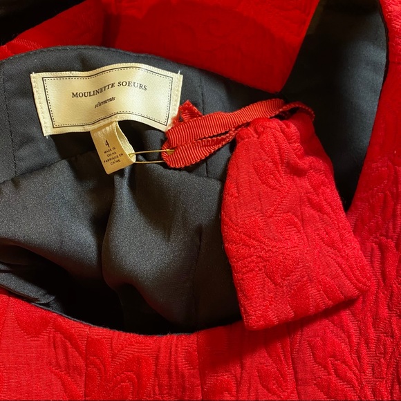 Moulinette Soeurs Red Cocktail Dress sz 4 NWOT - Picture 6 of 15